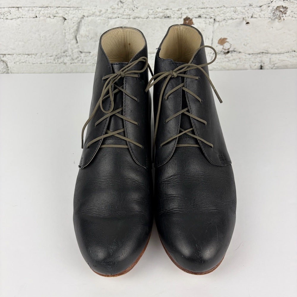 Nisolo Isla Black Leather Chukka Ankle Bootie Laced Boot 9 - Picture 5 of 14